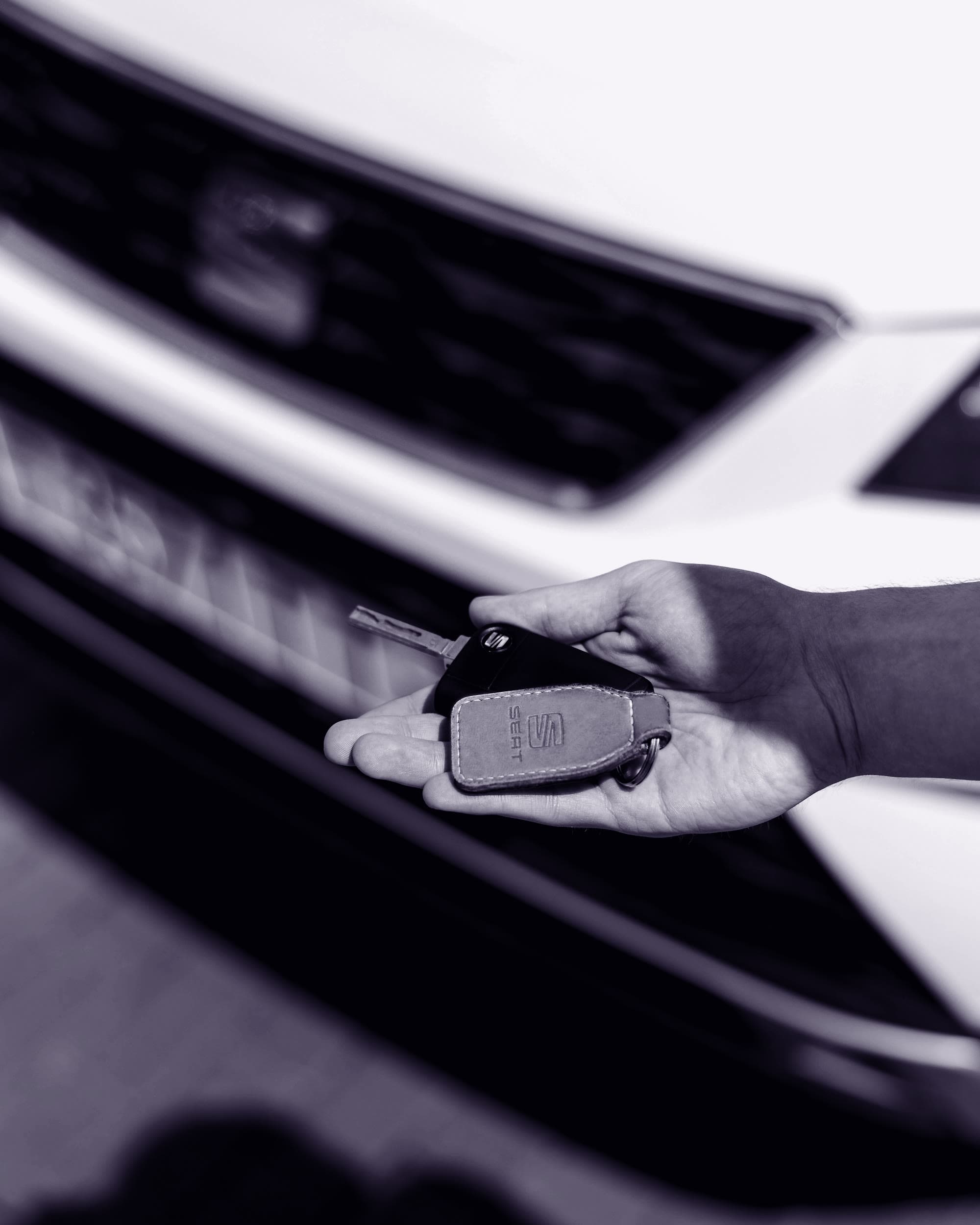 Car keys handed to a customer